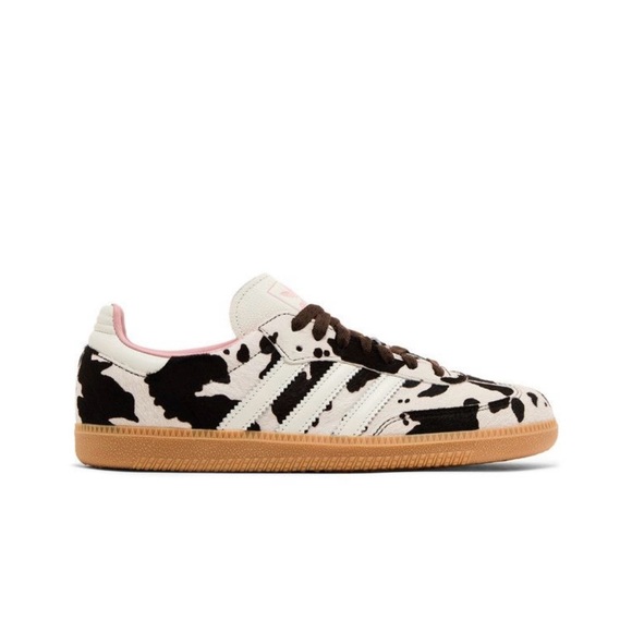 Adidas Samba OG Sneakers - Cream and Brown Cow Print - Picture 1 of 6